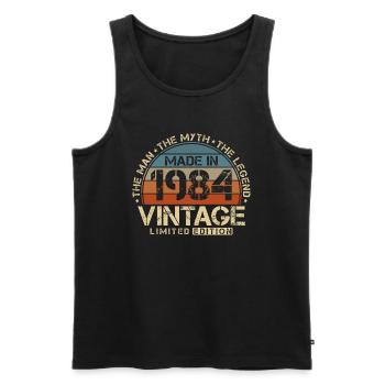 1984 Vintage né homme mythe légende - Débardeur bio Premium Homme - noir - Devant - Michal (187cm)