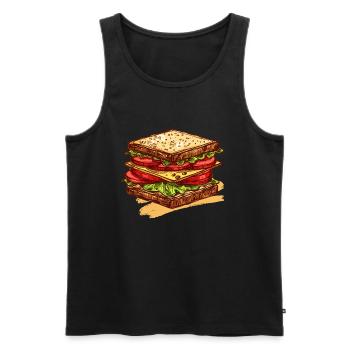 Sandwich Whole Wheat Turkey Ham Lunch - Männer Premium Bio Tank Top - Schwarz - Vorne - Michal (187cm)