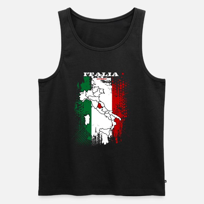 Umbria - Männer Premium Bio Tank Top - Schwarz