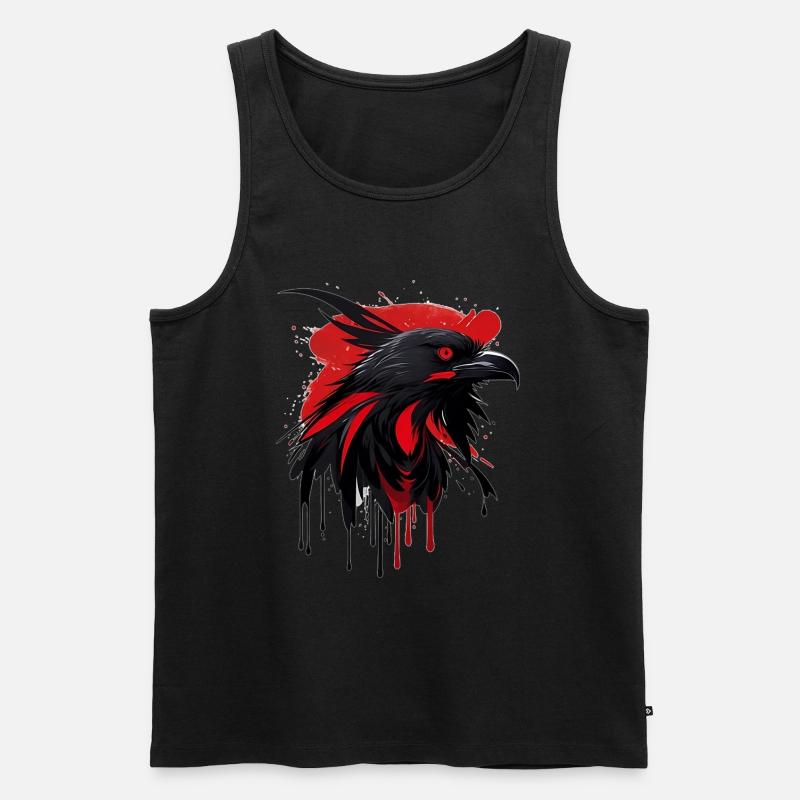 Fantasievogel rot-schwarz - Männer Premium Bio Tank Top - Schwarz