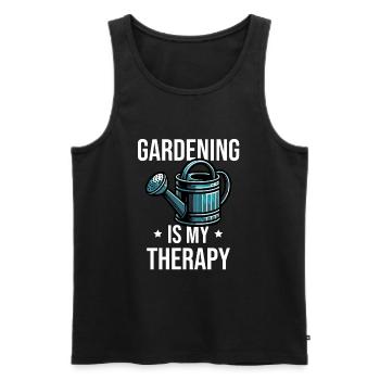 Gardening Is My Therapy - Men's Premium Organic Tank Top - black - Front - Michal (187cm)