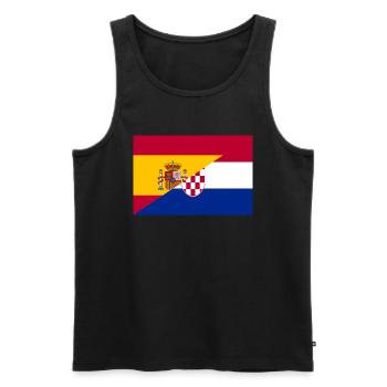 Spain Croatia Flag - Men's Premium Organic Tank Top - black - Front - Michal (187cm)