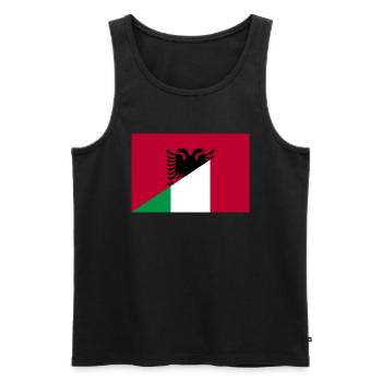 Drapeau de l’Albanie Italie - Débardeur bio Premium Homme - noir - Devant - AI Model Male 178 light (178cm)