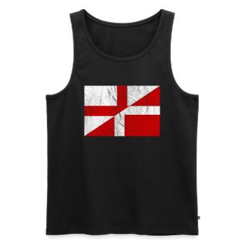 Drapeau de l’Angleterre du Danemark Vintage - Débardeur bio Premium Homme - noir - Devant - Michal (187cm)