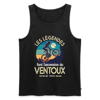 legendes ascension Mt Ventoux BMX velo - Débardeur bio Premium Homme - noir - Devant - Michal (187cm)