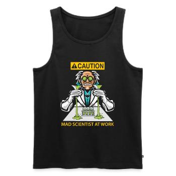 Mad scientist at work - Men's Premium Organic Tank Top - black - Front - AI Model Male 178 light (178cm)