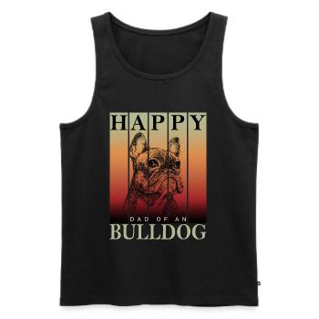 Happy Bulldog Dad - Men's Premium Organic Tank Top - black - Front - Michal (187cm)