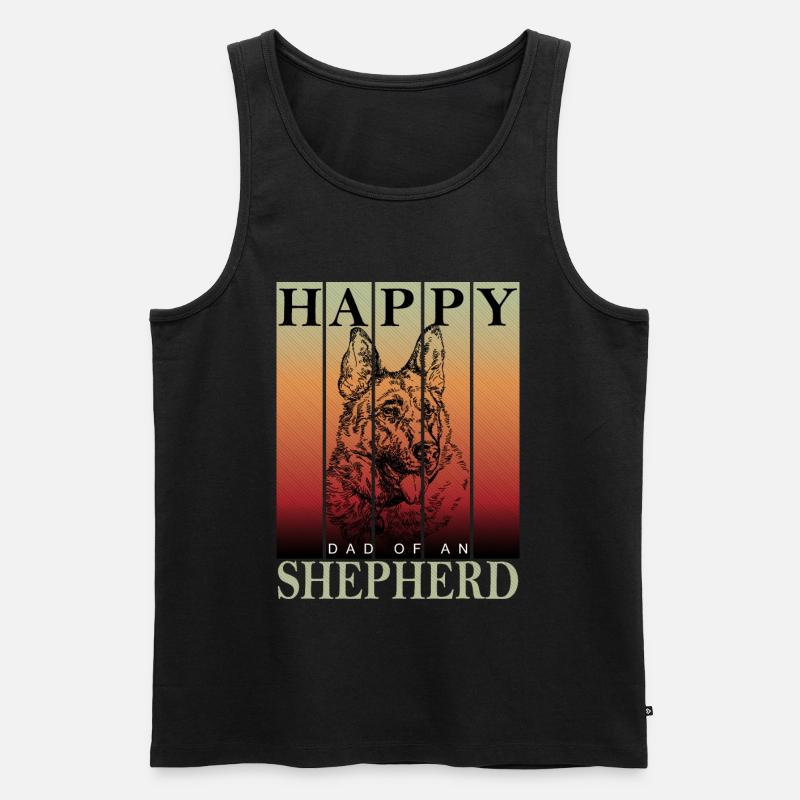 Happy Schäferhund Dad - Männer Premium Bio Tank Top - Schwarz
