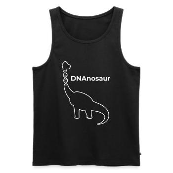 DNAnosaur - Dinosaurier mit DNA als Hals - Männer Premium Bio Tank Top - Schwarz - Vorne - AI Model Male 178 light (178cm)