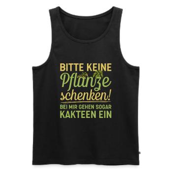Bitte keine Pflanzen schenken - Kakteen gehen ein - Männer Premium Bio Tank Top - Schwarz - Vorne - AI Model Male 178 light (178cm)