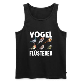 Spruch Vögel Flüsterer Ornithologie Birdwatching - Männer Premium Bio Tank Top - Schwarz - Vorne - AI Model Male 178 light (178cm)