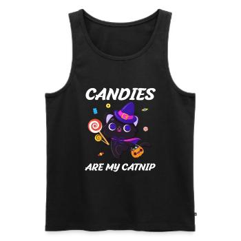 Halloween cat candy is my catnip - Men's Premium Organic Tank Top - black - Front - AI Model Male 178 light (178cm)