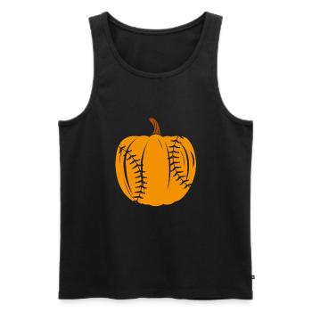 Halloween Baseball Kürbis - Männer Premium Bio Tank Top - Schwarz - Vorne - Michal (187cm)