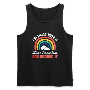 Life Rocking After Liver Transplant - Men's Premium Organic Tank Top - black - Front - Michal (187cm)