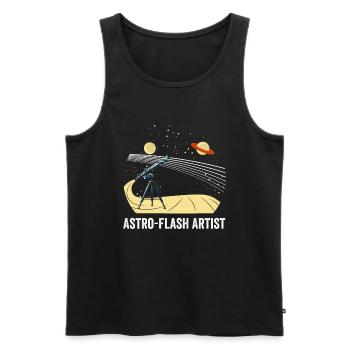 Astro-Flash : l’art de la photographie cosmique - Débardeur bio Premium Homme - noir - Devant - AI Model Male 178 light (178cm)