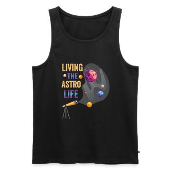 Das Astro-Leben Leben - Männer Premium Bio Tank Top - Schwarz - Vorne - AI Model Male 178 light (178cm)