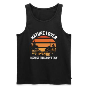 Naturfreund: Stille Bäume - Männer Premium Bio Tank Top - Schwarz - Vorne - AI Model Male 178 light (178cm)