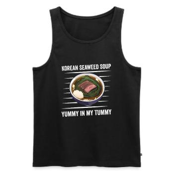 Seaweed Soup Love: Yummy Belly - Men's Premium Organic Tank Top - black - Front - AI Model Male 178 light (178cm)