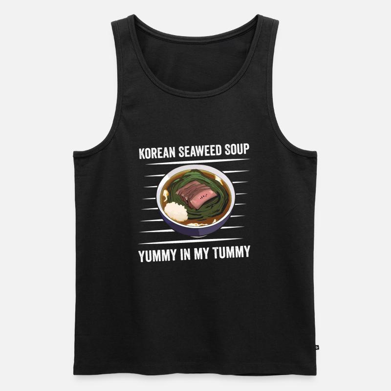 Algensuppe Liebe: Yummy Bauch - Männer Premium Bio Tank Top - Schwarz