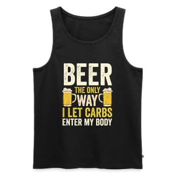 Carbohydrates & Beer: A Love Story - Men's Premium Organic Tank Top - black - Front - AI Model Male 178 light (178cm)