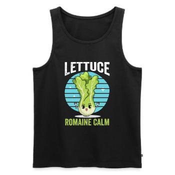 Veganer Lass uns ruhig bleiben Vegetarisch Gemüse - Männer Premium Bio Tank Top - Schwarz - Vorne - AI Model Male 178 light (178cm)
