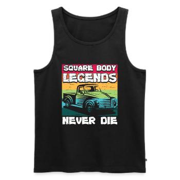 Square Body Legends Never Forget - Men's Premium Organic Tank Top - black - Front - Michal (187cm)
