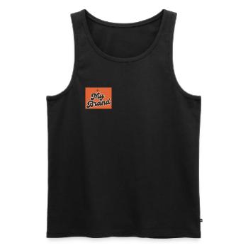 YOUR Brand is YOUR Personality - Men's Premium Organic Tank Top - black - Front - AI Model Male 178 light (178cm)