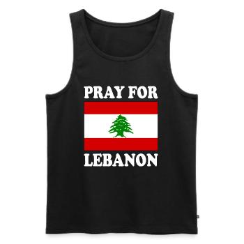 Pray for lebanon - Débardeur bio Premium Homme - noir - Devant - Michal (187cm)