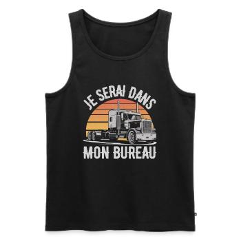 Je Serai Dans Mon Bureau Humour Chauffeur Routier - Débardeur bio Premium Homme - noir - Devant - Michal (187cm)