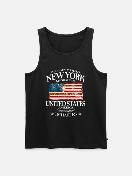 new York - Men's Premium Organic Tank Top - black