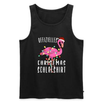 Flamingo Chemise de nuit de Noël - Débardeur bio Premium Homme - noir - Devant - AI Model Male 178 light (178cm)