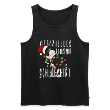 Katze Christmas Schlafshirt - Männer Premium Bio Tank Top - Schwarz - Vorne - Michal (187cm)
