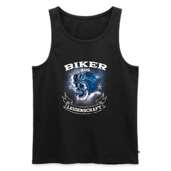 Biker aus Leidenschaft - Männer Premium Bio Tank Top - Schwarz - Vorne - Michal (187cm)