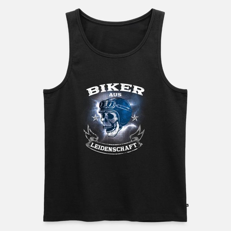 Biker aus Leidenschaft - Männer Premium Bio Tank Top - Schwarz