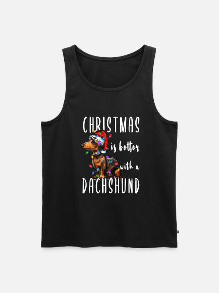 Christmas Dog - Men's Premium Organic Tank Top - black