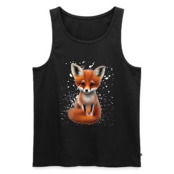 Fox Hand Painted Fox Puppy - Men's Premium Organic Tank Top - black - Front - AI Model Male 178 light (178cm)