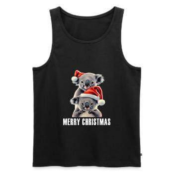 Joyeux Noël Koala - Débardeur bio Premium Homme - noir - Devant - AI Model Male 178 light (178cm)
