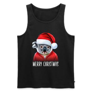 Joyeux Noël Koala - Débardeur bio Premium Homme - noir - Devant - AI Model Male 178 light (178cm)