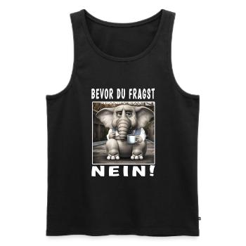 Bevor du fragst nein Elefant - Männer Premium Bio Tank Top - Schwarz - Vorne - Michal (187cm)