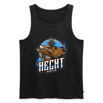 Canne à pêche à la ligne - Débardeur bio Premium Homme - noir - Devant - Michal (187cm)
