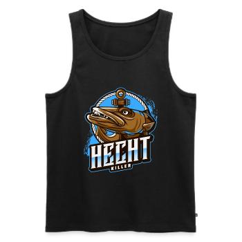 Canne à pêche à la ligne - Débardeur bio Premium Homme - noir - Devant - Michal (187cm)