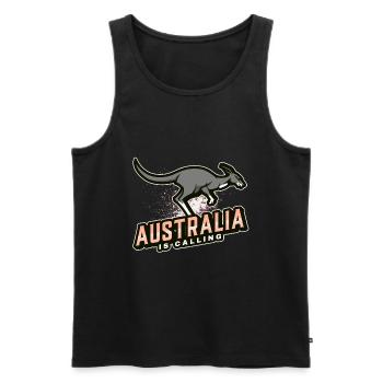 Australia is calling - Men's Premium Organic Tank Top - black - Front - AI Model Male 178 light (178cm)