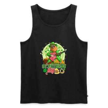 St Paddys St Patricksday St Patrick Day - Men's Premium Organic Tank Top - black - Front - Michal (187cm)