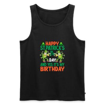 St Paddy’s St Patricksday St Patrick Day - Débardeur bio Premium Homme - noir - Devant - AI Model Male 178 light (178cm)
