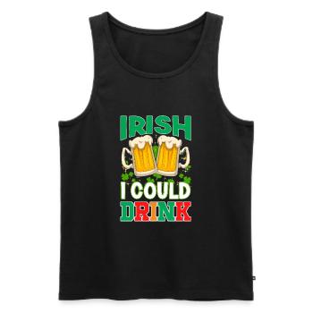 St Paddy's St Patricksday St Patrick Day - Men's Premium Organic Tank Top - black - Front - Michal (187cm)