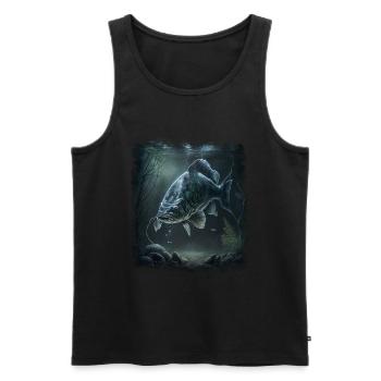 Pêche à la carpe - Débardeur bio Premium Homme - noir - Devant - Michal (187cm)