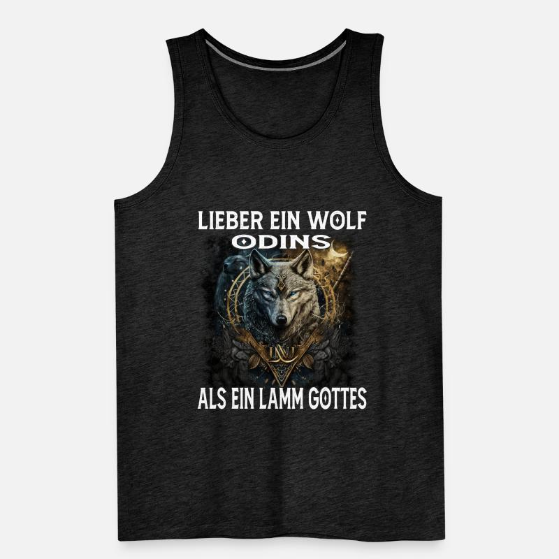 Lieber ein Wolf odins als ein Lamm Gottes Männer Premium Bio Tank Top