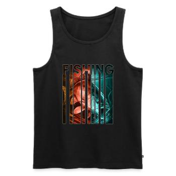 carp fishing - Männer Premium Bio Tank Top - Schwarz - Vorne - AI Model Male 178 light (178cm)