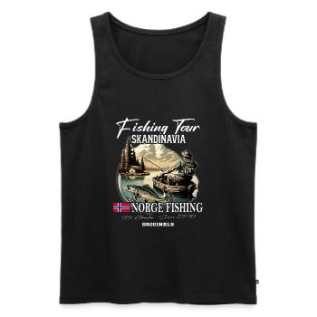 Norway fishing Norway Flag - Männer Premium Bio Tank Top - Schwarz - Vorne - AI Model Male 178 light (178cm)