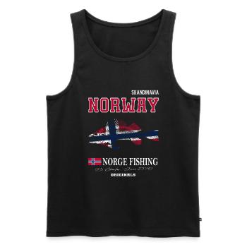 Norway fishing Norway Flag - Männer Premium Bio Tank Top - Schwarz - Vorne - AI Model Male 178 light (178cm)